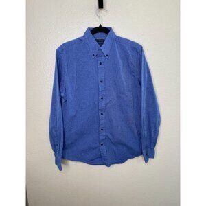 Banana Republic Mens Blue Patterned Long Sleeve‎ Shirt Size M 100% Cotton collar